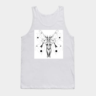 the white mothman alien monster in ecopop mexican patterns art Tank Top